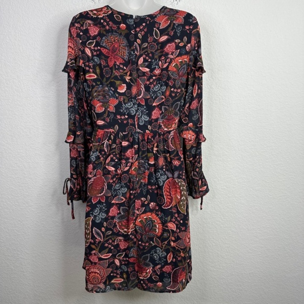 LOFT Dress Womens Size 2 Floral Tiered Dark Romantic Fairygoth Boho Whimsical - Picture 2 of 11